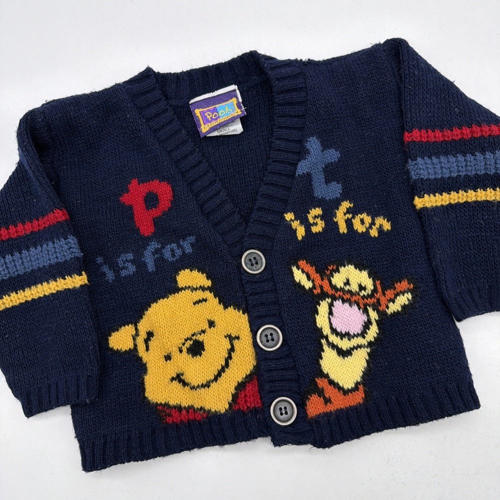 vintage Disney Winnie the Pooh knit toddler cardigan 12m